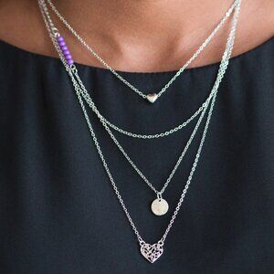 Paparazzi Jewelry Accessories - Gypsy Heart - Purple Necklace - Vintage